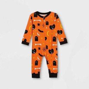 1 Piece Baby Sleep Pajama Long Sleeve Spot Print Baby Halloween Size 6-9M